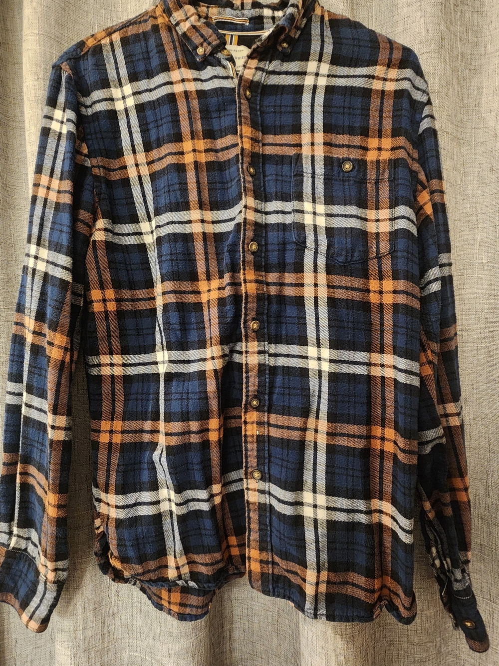 Denim & Flower Blue, Brown & Cream Plaid Button-Down Shirt
